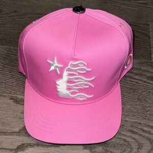 Pink Hellstar Snapback with Star and Flame Design